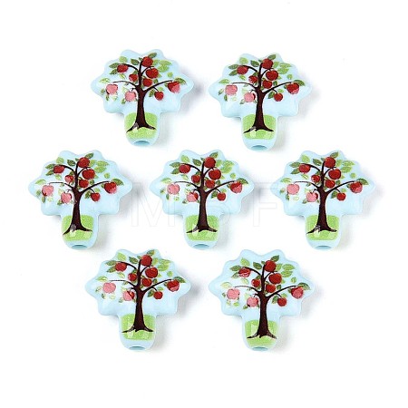 Printed Opaque Acrylic Beads OACR-N152-11B-1