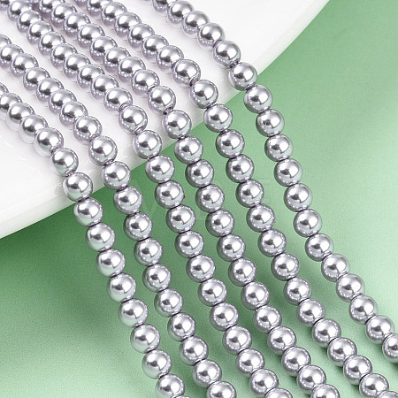 Baking Paint Pearlized Glass Pearl Bead Strands HY-N002-3mm-A04-1