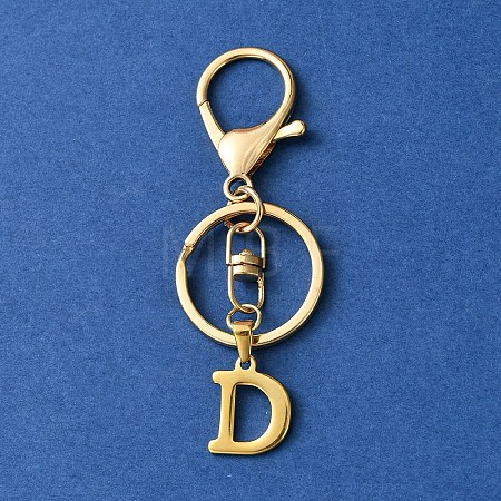 304 Stainless Steel Initial Letter Charm Keychains KEYC-YW00005-04-1
