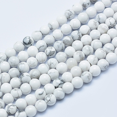 Natural Howlite Beads Strands X-G-P353-01-6mm-1