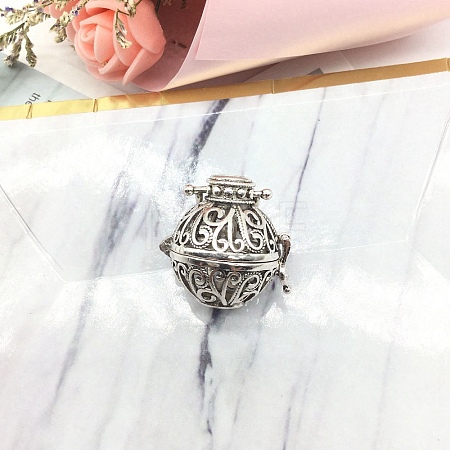 Tibetan Style Brass Bead Cage Pendants PW-WG46892-02-1
