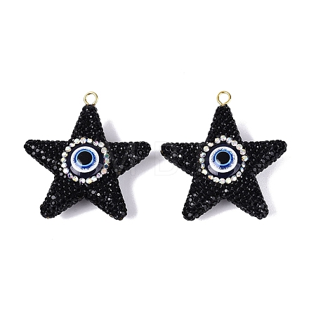Handmade Polymer Clay & Rhinestone & Resin Big Pendants FIND-Q123-02E-1