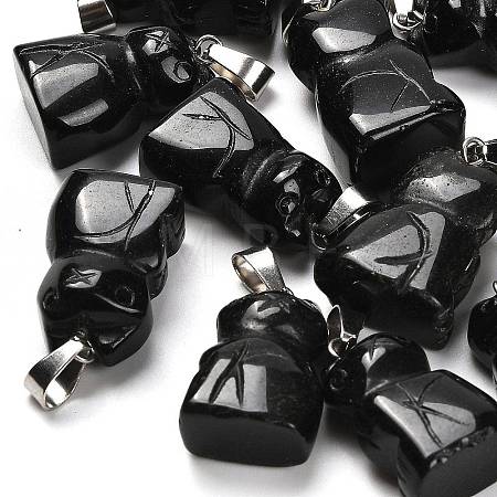 Natural Obsidian Pendants G-B127-08P-07-1
