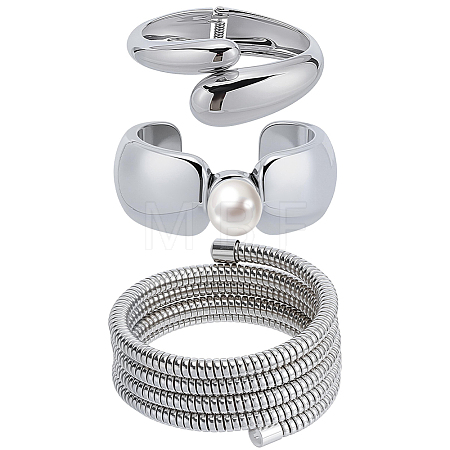 1 Set CCB Plastic Bangles Sets for Women BJEW-SP0001-36-1