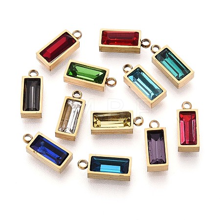 304 Stainless Steel Glass Charms STAS-N110-20G-1
