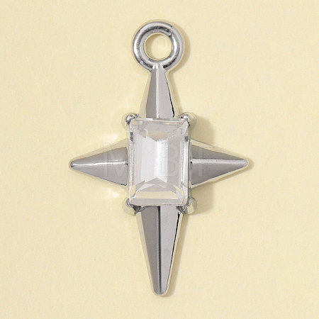 Zinc Alloy with Clear Glass Pendants GL-OY001-06P-1