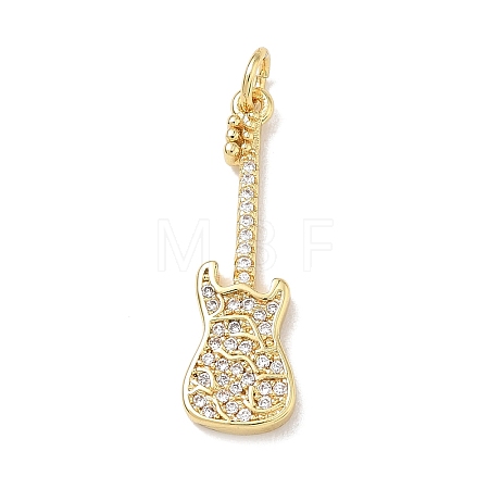 Brass Micro Pave Clear Cubic Zirconia Pendants KK-D289-01G-08-1