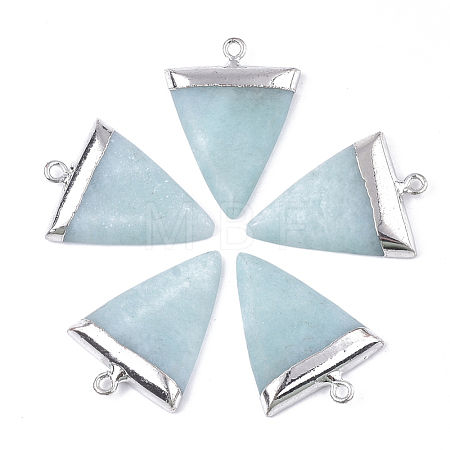 Electroplate Natural Amazonite Pendants G-S344-49G-1