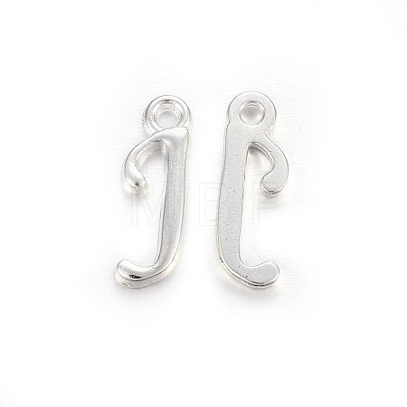 Silver Color Plated Alloy Letter Pendants PALLOY-J718-01S-J-1