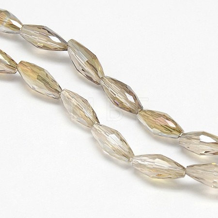 Electroplate Crystal Glass Rice Beads Strands EGLA-F042-A11-1