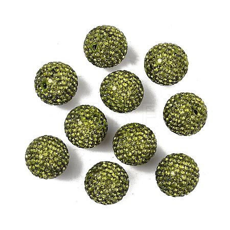 Grade A Rhinestone Pave Disco Ball Beads RB-Q105-3-1