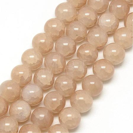 Baking Paint Crackle Glass Bead Strands DGLA-Q023-4mm-YS25-1