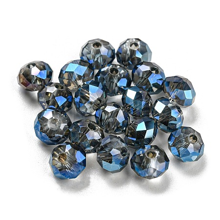 Transparent Electroplate Glass Beads GLAA-L046-02K-1