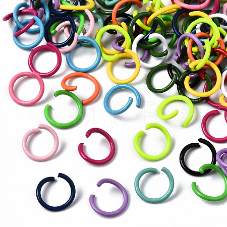 Spray Painted Iron Open Jump Rings IFIN-T017-04A-1