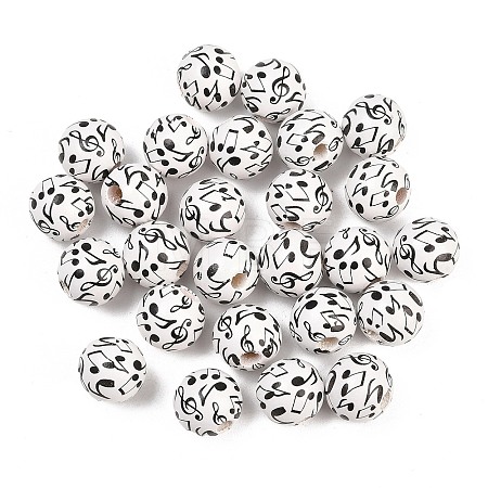 Printed Wooden Beads WOOD-T034-01A-1