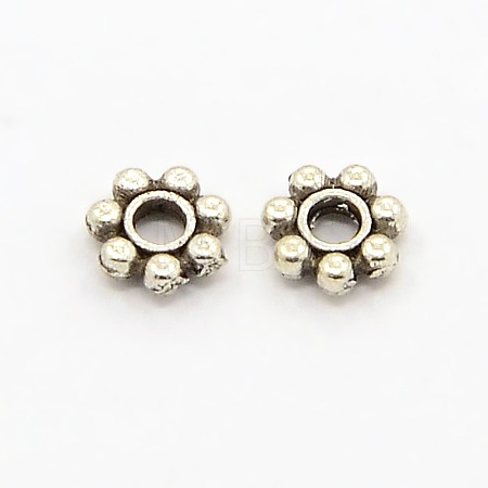 Tibetan Style Alloy Daisy Spacer Beads X-TIBEB-S039-013AS-RS-1