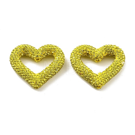 Heart Shape Polymer Clay Rhinestone Beads CLAY-NH0001-09A-13-1