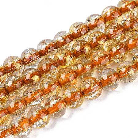 Crackle Transparent Glass Beads Strands X1-GLAA-N030-8mm-01G-1
