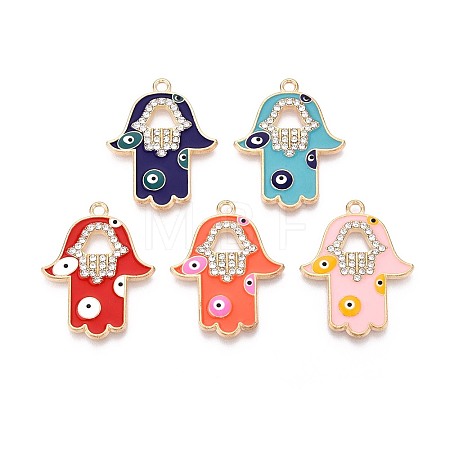 Alloy Rhinestone & Enamel Pendants PALLOY-T092-11-1