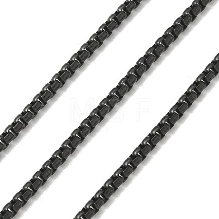 Ion Plating(IP) 304 Stainless Steel Venetian Chains Box Chains CHS-H001-2.8mm-05B-1