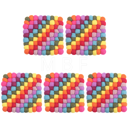 Round Wool Felt Ball Coasters AJEW-WH20020-151B-1