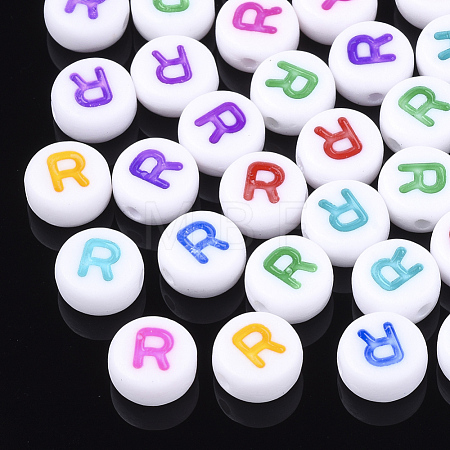 Initial Acrylic Beads X-OACR-E001-20R-1