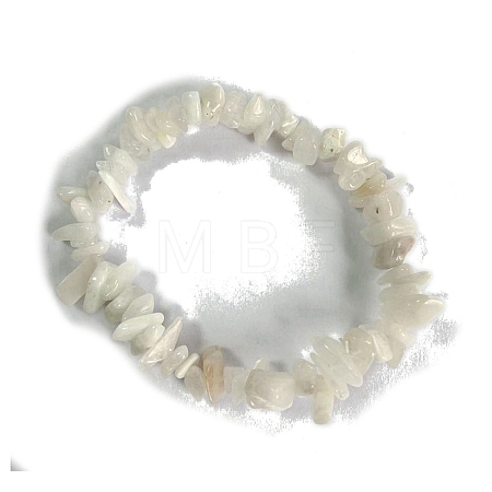 Natural White Jade Stretch Bracelets PW-WG56138-38-1