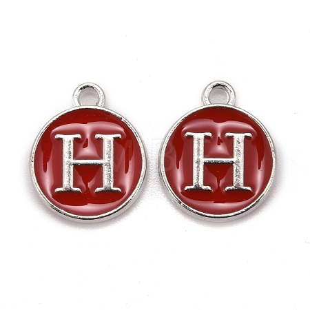 Platinum Plated Alloy Enamel Charms ENAM-S118-03H-P-1