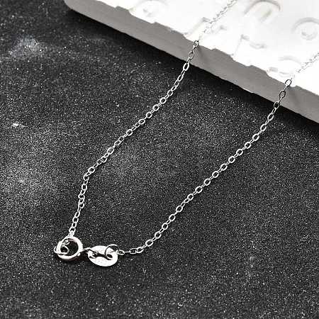 Anti-Tarnish Rhodium Plated Sterling Silver Necklaces X-STER-M034-32A-1