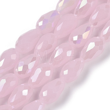 Opaque Solid Color Electroplate Glass Beads Strands EGLA-N013-J4mm-B01-1