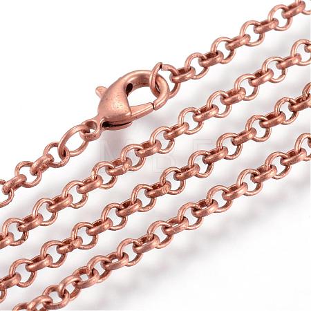 Iron Rolo Chains Necklace Making MAK-R015-45cm-R-1