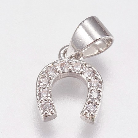 Brass Micro Pave Cubic Zirconia Charms X-ZIRC-E145-27P-1