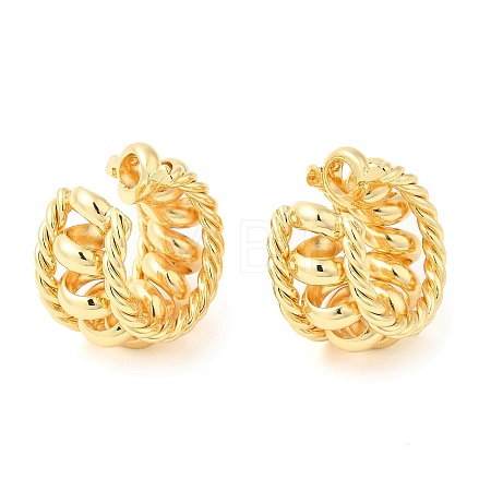 Brass Spiral Cuff Earrings EJEW-K251-16G-1