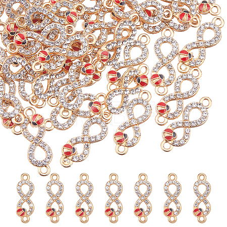 50Pcs Alloy Crystal Rhinestone Links/Connectors ALRI-FH0001-24-1