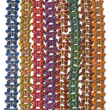 Painted Glass Beads Strands GLAA-Z021-09-1