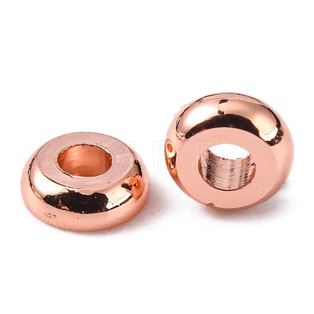 Brass Flat Round Spacer Beads KK-M085-13RG-NR-1