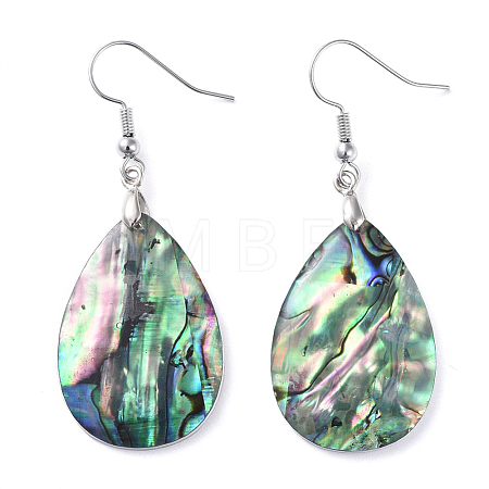 Abalone Shell/Paua Shell Dangle Earrings EJEW-K081-02B-1