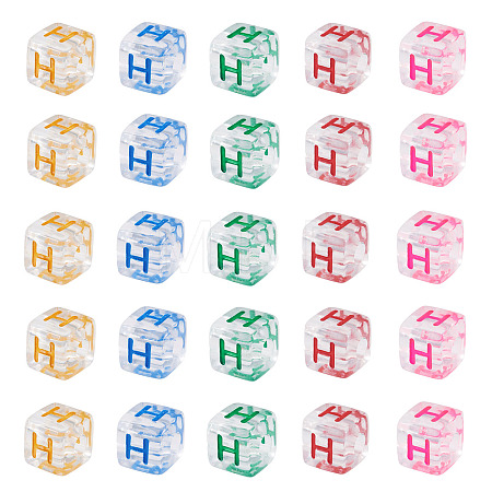 50Pcs Acrylic European Beads MACR-TADJ0001-13H-1