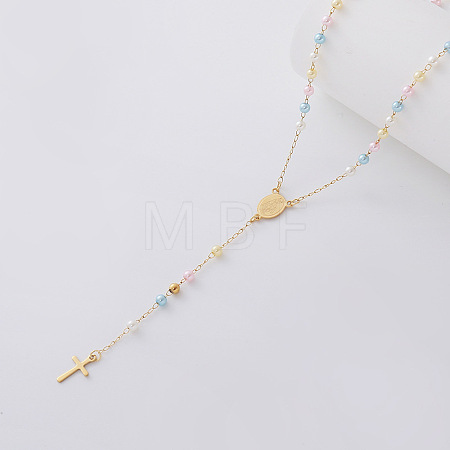 Vintage Imitation Pearl Rosary Bead Necklaces DK4661-3-1
