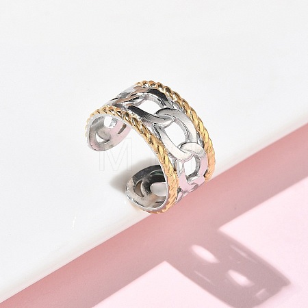 304 Stainless Steel Cuff Open Rings RJEW-Z121-02GP-02-1