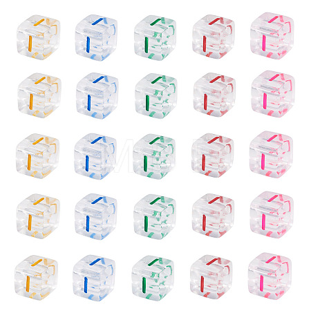 50Pcs Acrylic European Beads MACR-TADJ0001-13I-1