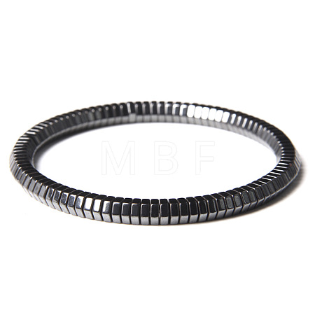 5.5MM Synthetic Non-magnetic Hematite Geometric Beaded Stretch Bracelets WGA5C5D-02-1