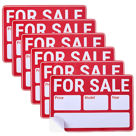 6Pcs Paper For Sale Sign Car Stickers DIY-CP0014-03-1