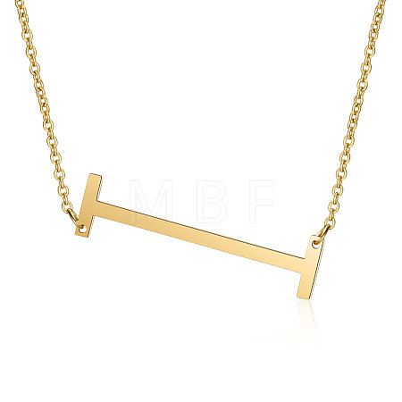 201 Stainless Steel Initial Pendants Necklaces NJEW-S069-JN004D-I-1