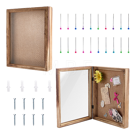 Wall-mounted Wooden & Acrylic Plant Specimen Box AJEW-WH0752-475-1