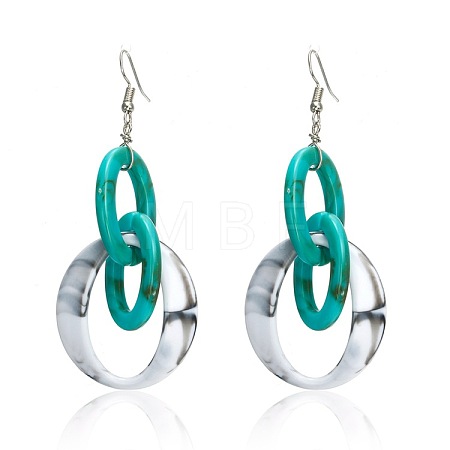 Acrylic Oval with Ring Dangle Earrings FS-WG43E6C-01-1