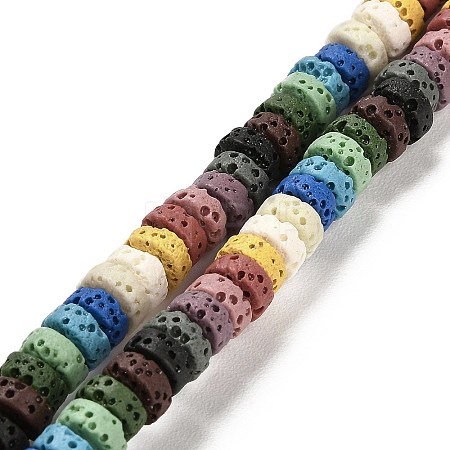 Natural Lava Rock Dyed Beads Strands G-L586-A01-05-1