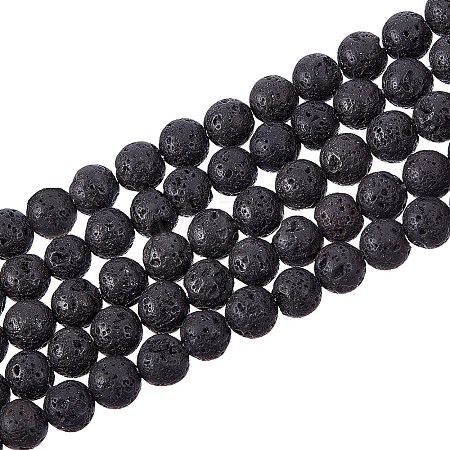 Synthetic Lava Rock Beads Strands G-S277-6mm-01-1