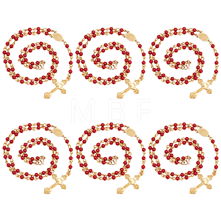 Acrylic Rosary Bead Necklace NJEW-PH01476-1