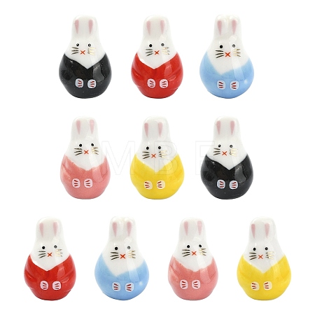 10Pcs 5 Colors Handmade Porcelain Beads PORC-CJ0001-48-1